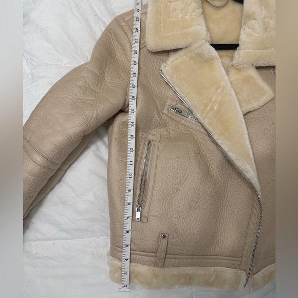 Topshop Faux Shearling Aviator Leather Moto Jacket - Picture 6 of 10